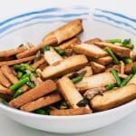 Chinese vegetables sautéed with smoked tofu
